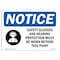 Signmission OSHA, Glasses & Hearing Protection, 14in X 10in Alum, 14" W, 10" H, Landscape, OS-NS-A-1014-L-18155 OS-NS-A-1014-L-18155 - alternate 1